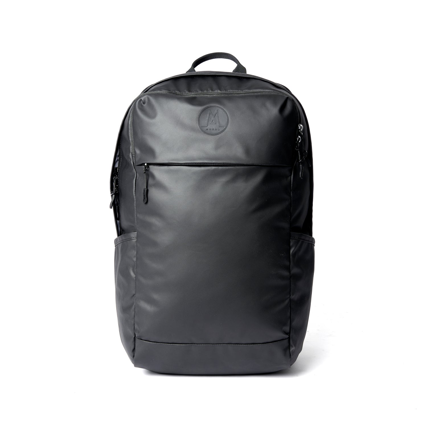 Ruksak MORAL BAGS Nova Straya, crna, rPET tkanina s vodootpornim premazom, prednji džep i MORAL BAGS oznaka, 32L
