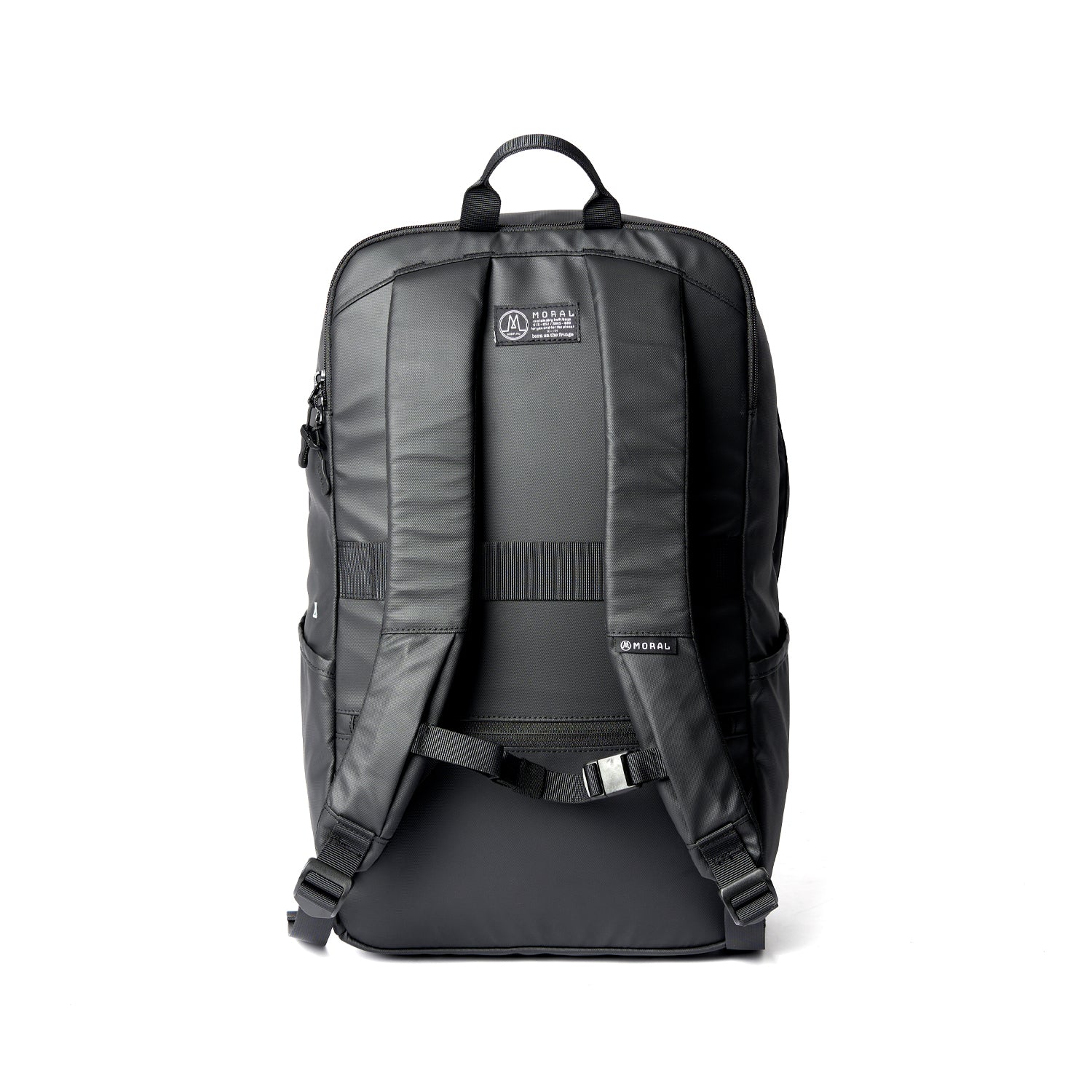 Ruksak MORAL BAGS Nova Straya, crna, ergonomske naramenice s prsnom kopčom i remen za kovčeg, 50×30×20 cm