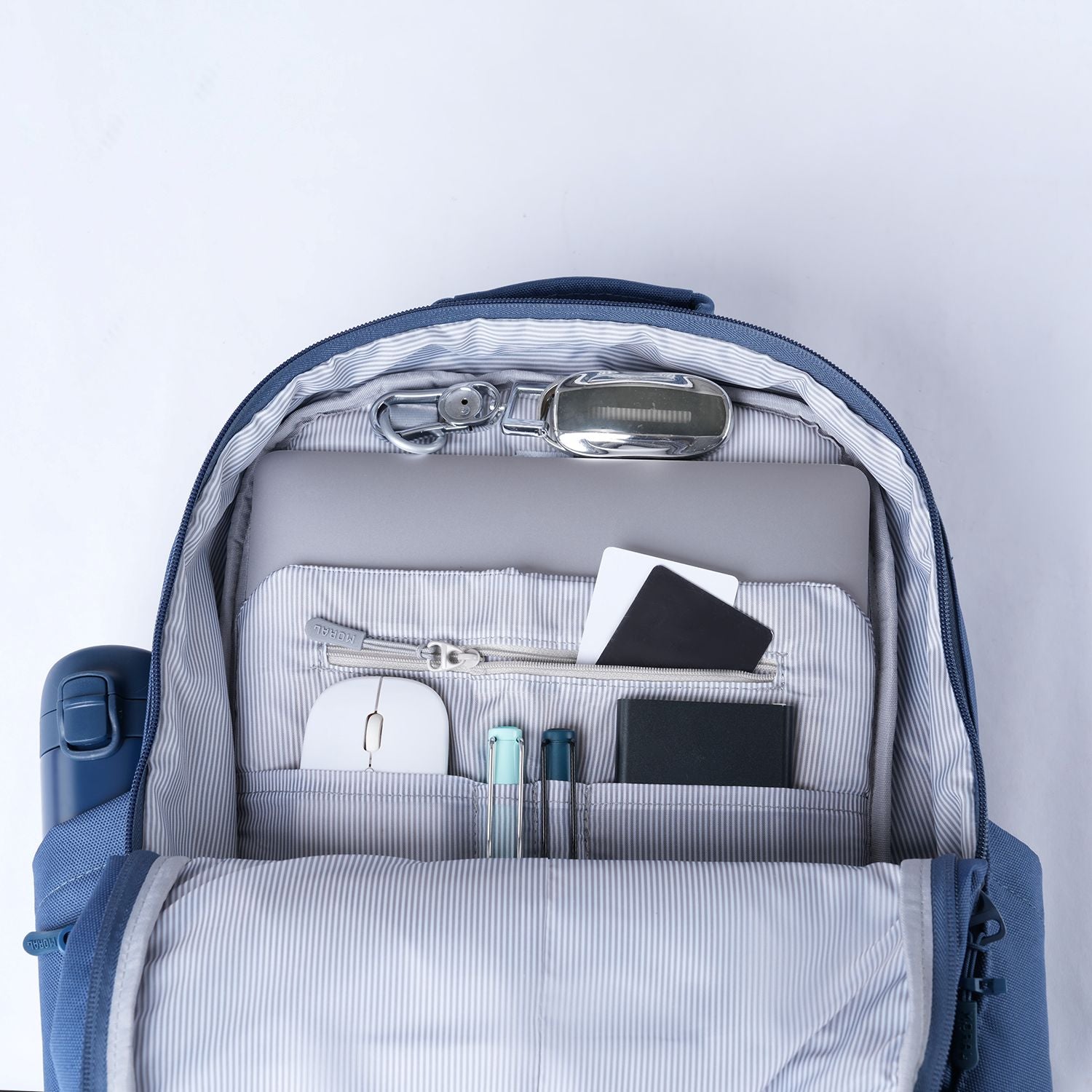 MORAL BAGS Umago Stag I ruksak M, plava, podstavljeni pretinac za laptop do 16" i unutarnji organizatori
