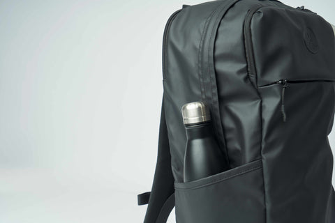 Ruksak MORAL BAGS Nova Straya, crna,  bočni džep za bocu ili kišobran, rPET tkanina s vodootpornim premazom