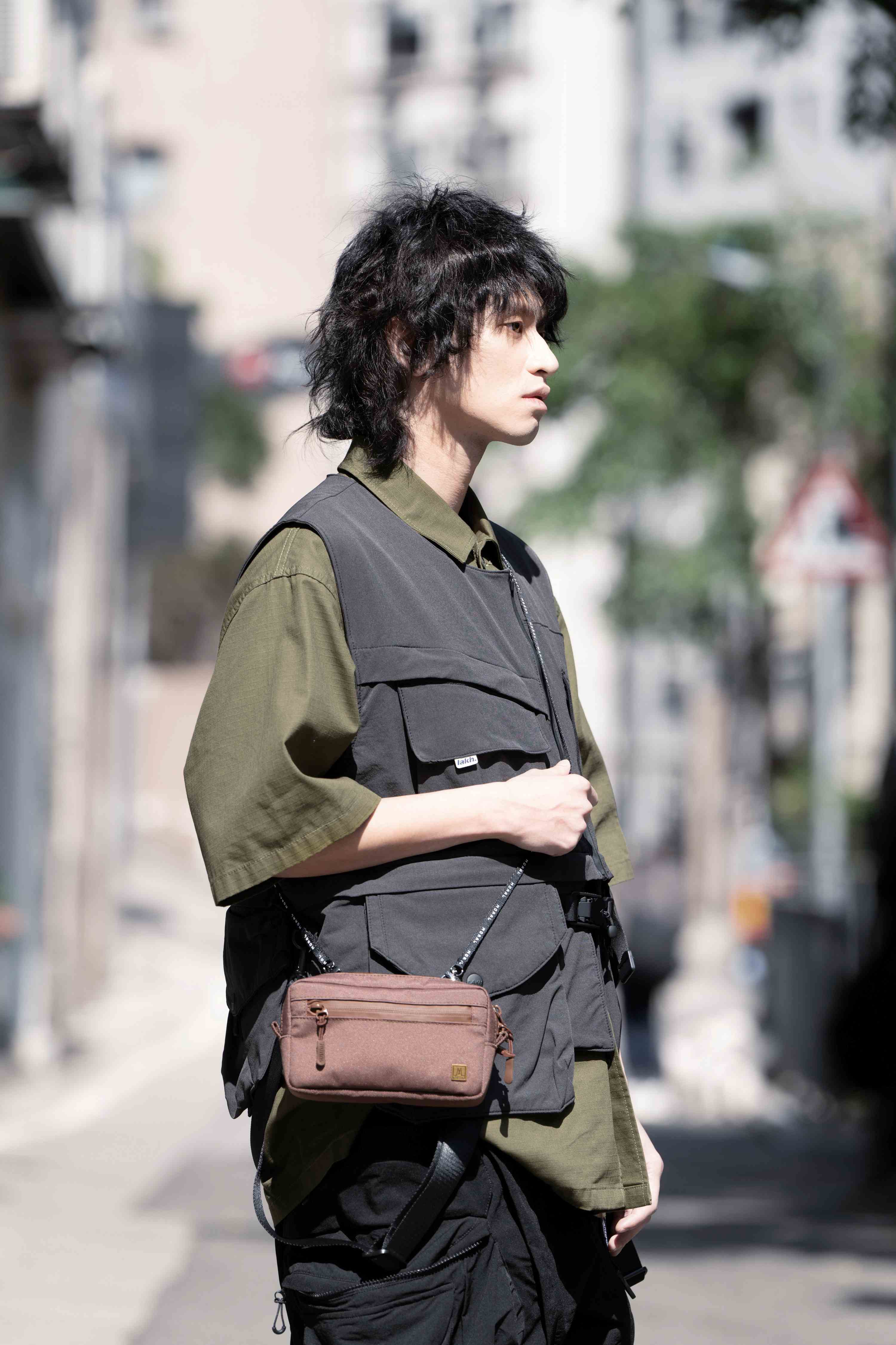 MORAL BAGS Napier torbica novčanik, ljubičasto smeđa, crossbody nošenje
