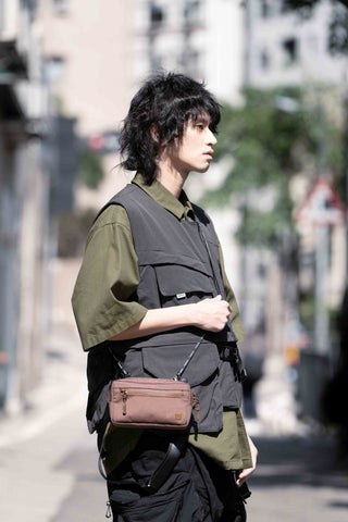 MORAL BAGS Napier torbica novčanik, ljubičasto smeđa, crossbody nošenje