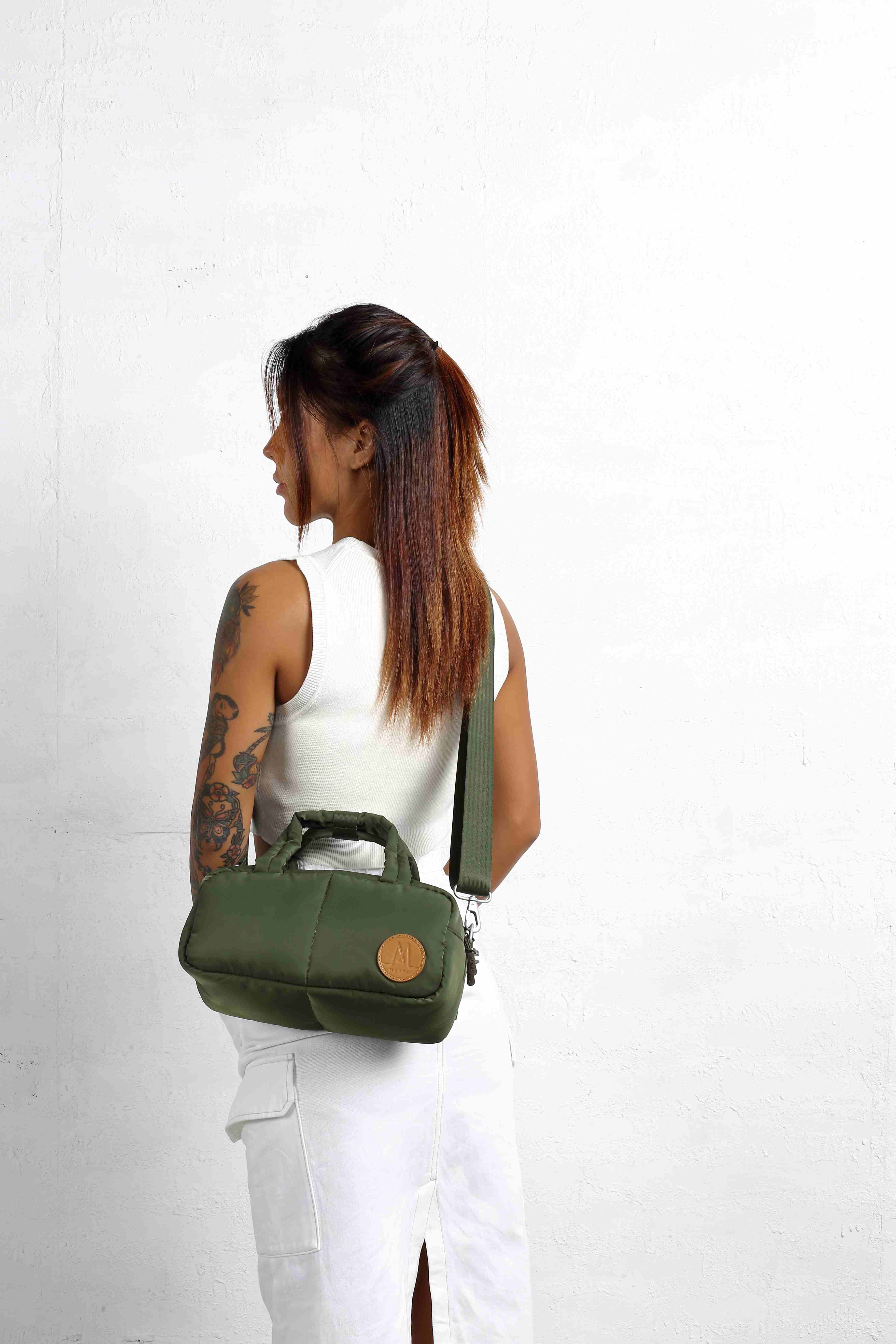 MORAL BAGS Chapel Sudoku torba, zelena, nošenje cross-body s odvojivom narаmenicom od recikliranog najlona
