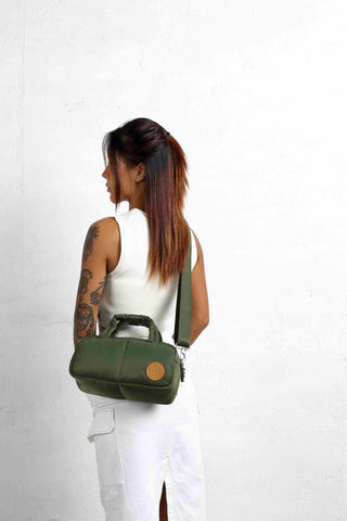 MORAL BAGS Chapel Sudoku torba, zelena, nošenje cross-body s odvojivom narаmenicom od recikliranog najlona