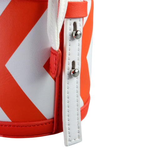 AkusukA - C for Circle Small Leather Drawstring Crossbody Bag and Handbag - Crvena